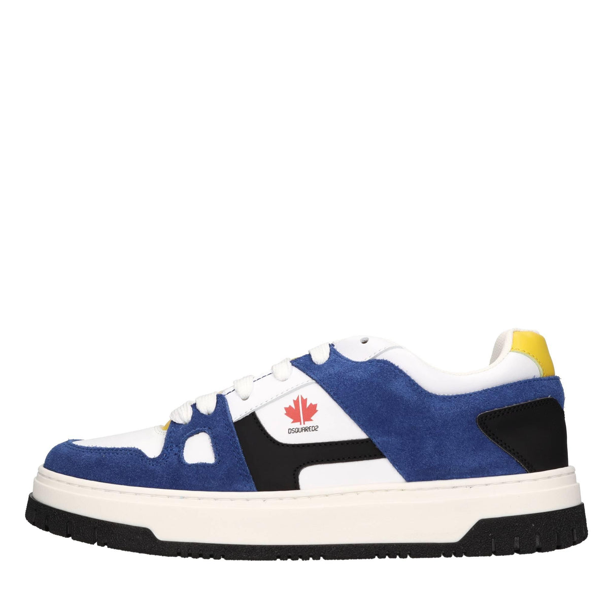 Sneakers in pelle e tessuto 