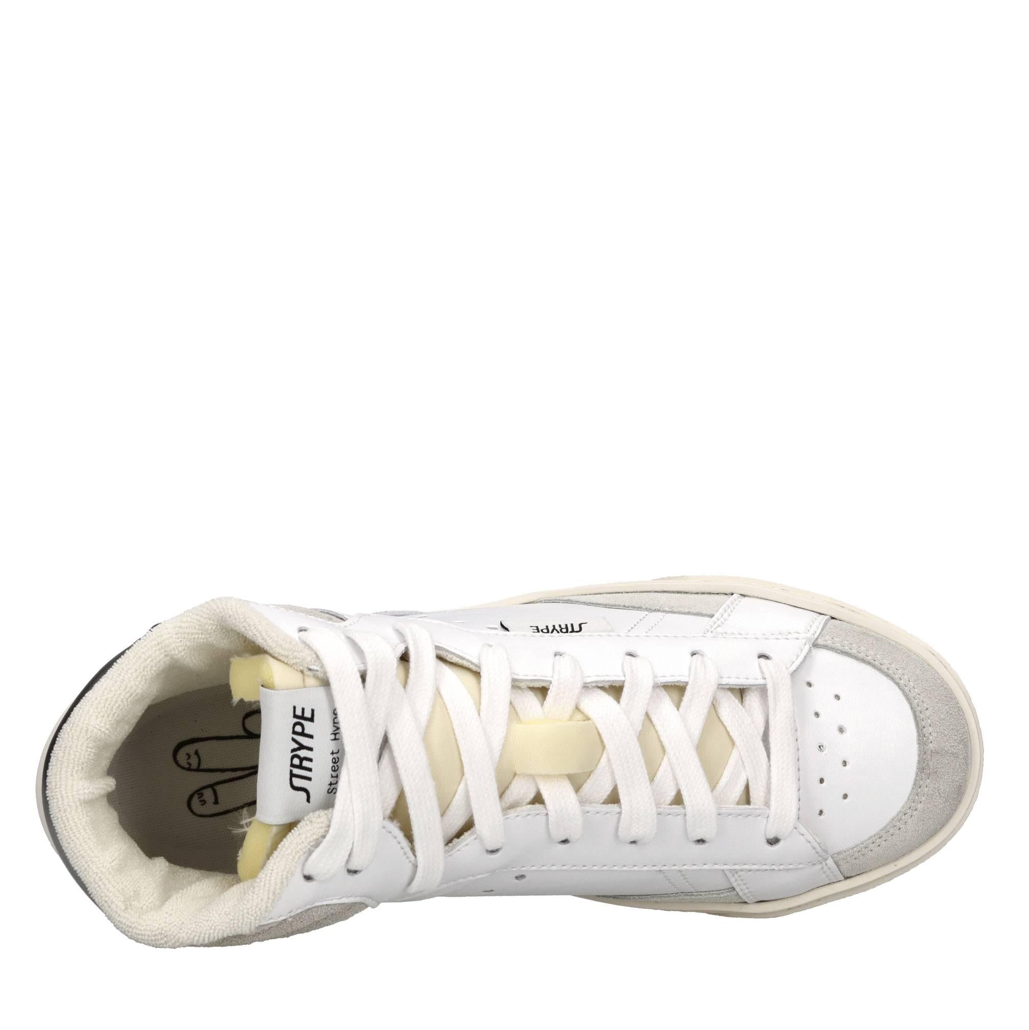 Sneakers in pelle e tessuto 