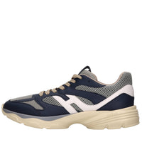 Sneakers in pelle e tessuto 