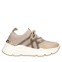 Sneakers in pelle e tessuto 