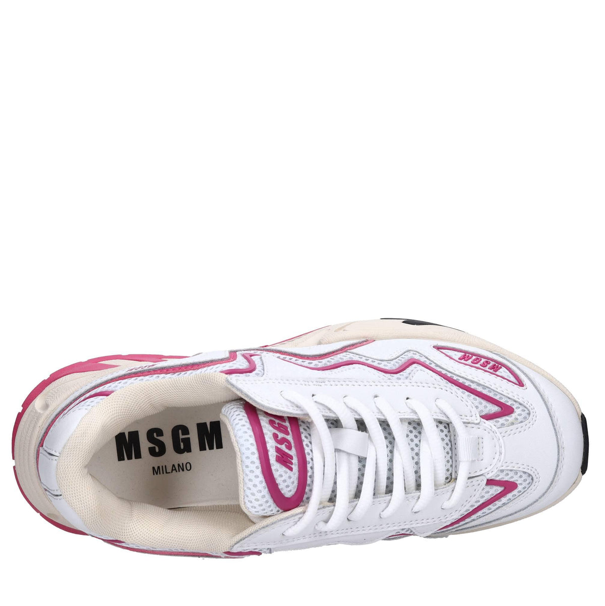 Sneakers in pelle e tessuto 