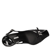 Sandali slingback modello VITTORIA in pelle e tessuto 