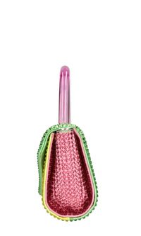 Borsa mini Cookie in raso e strass 