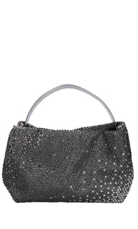 Borsa lyr satin in tessuto e strass 