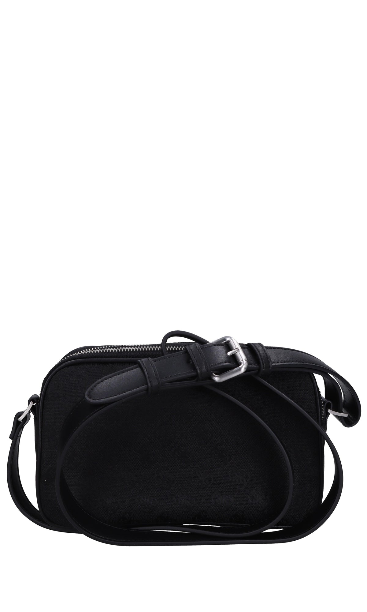 Borsa in tessuto con inserti in ecopelle 