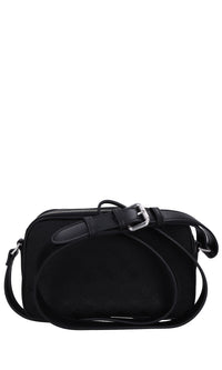 Borsa in tessuto con inserti in ecopelle 