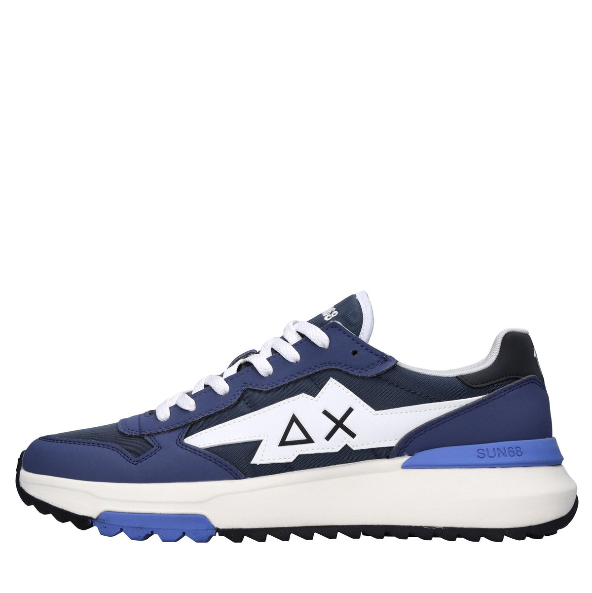 Sneakers in pelle e tessuto 