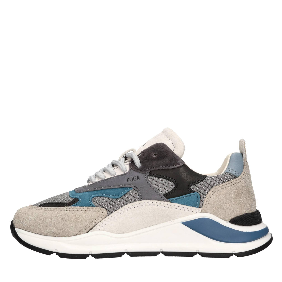 Sneakers in camoscio e tessuto 