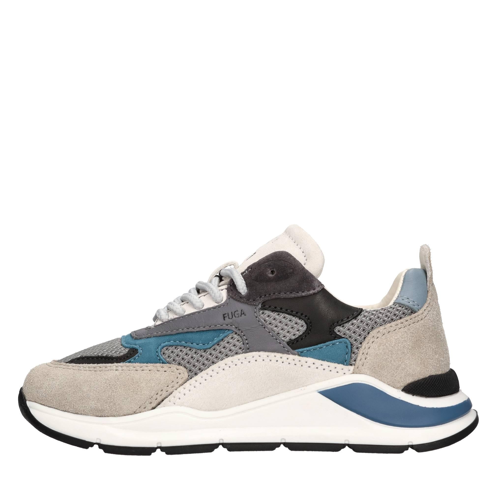 Sneakers in camoscio e tessuto 