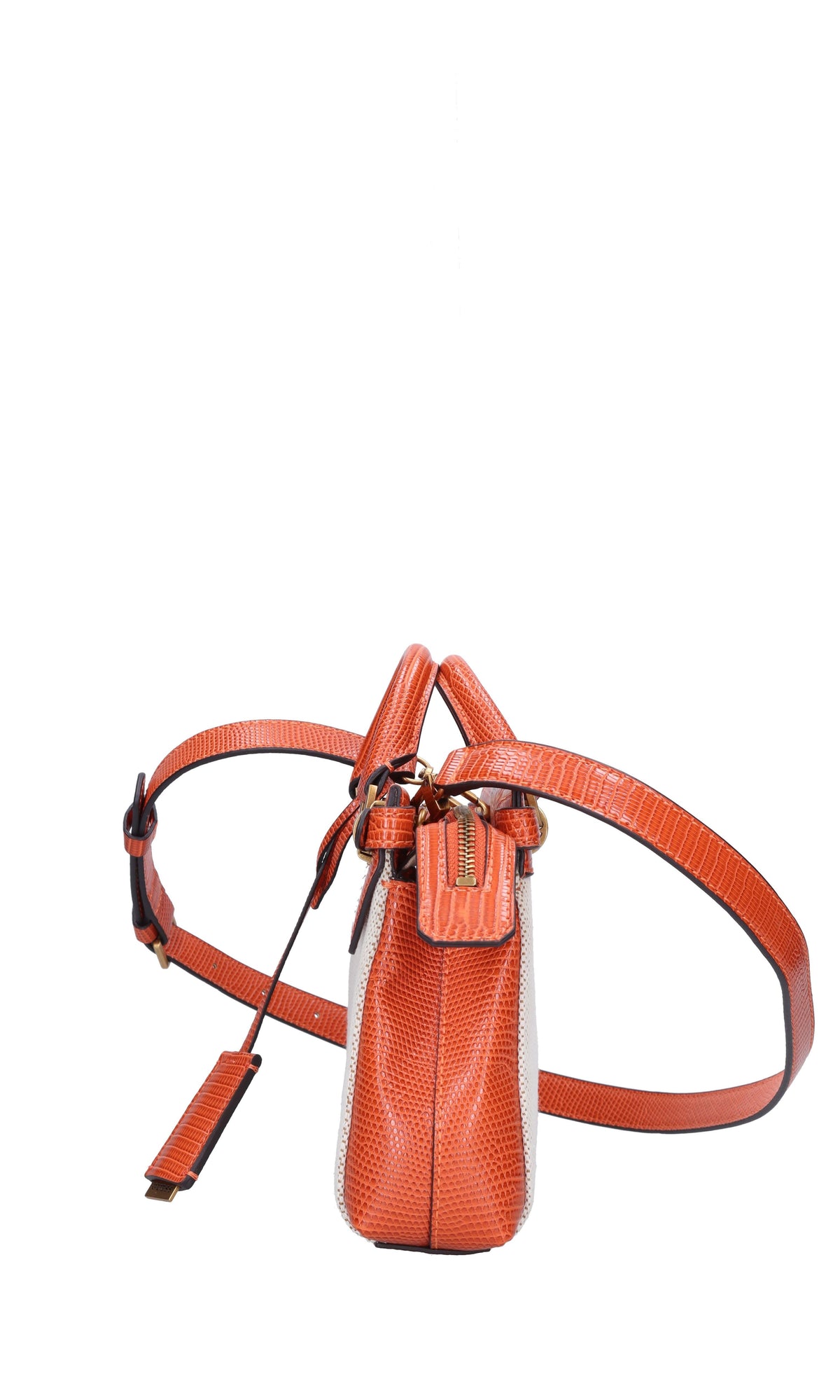 Borsa in ecopelle e tessuto 