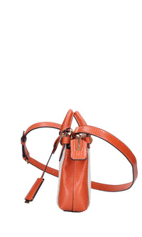 Borsa in ecopelle e tessuto 