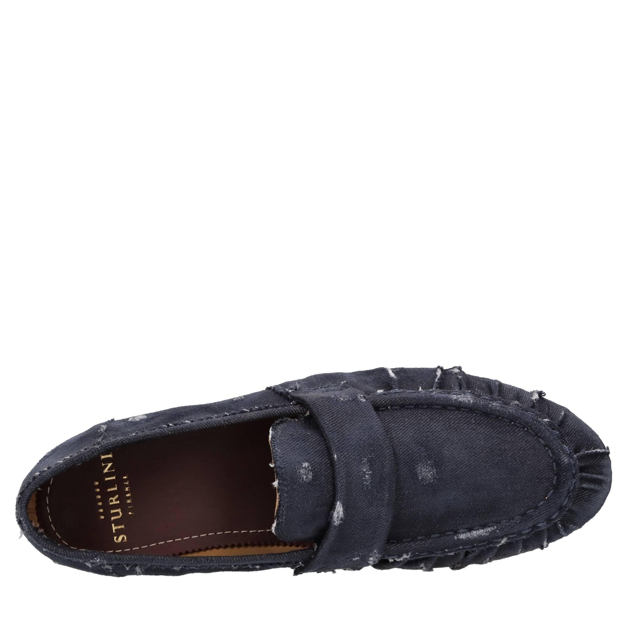 Mocassini in tessuto denim 