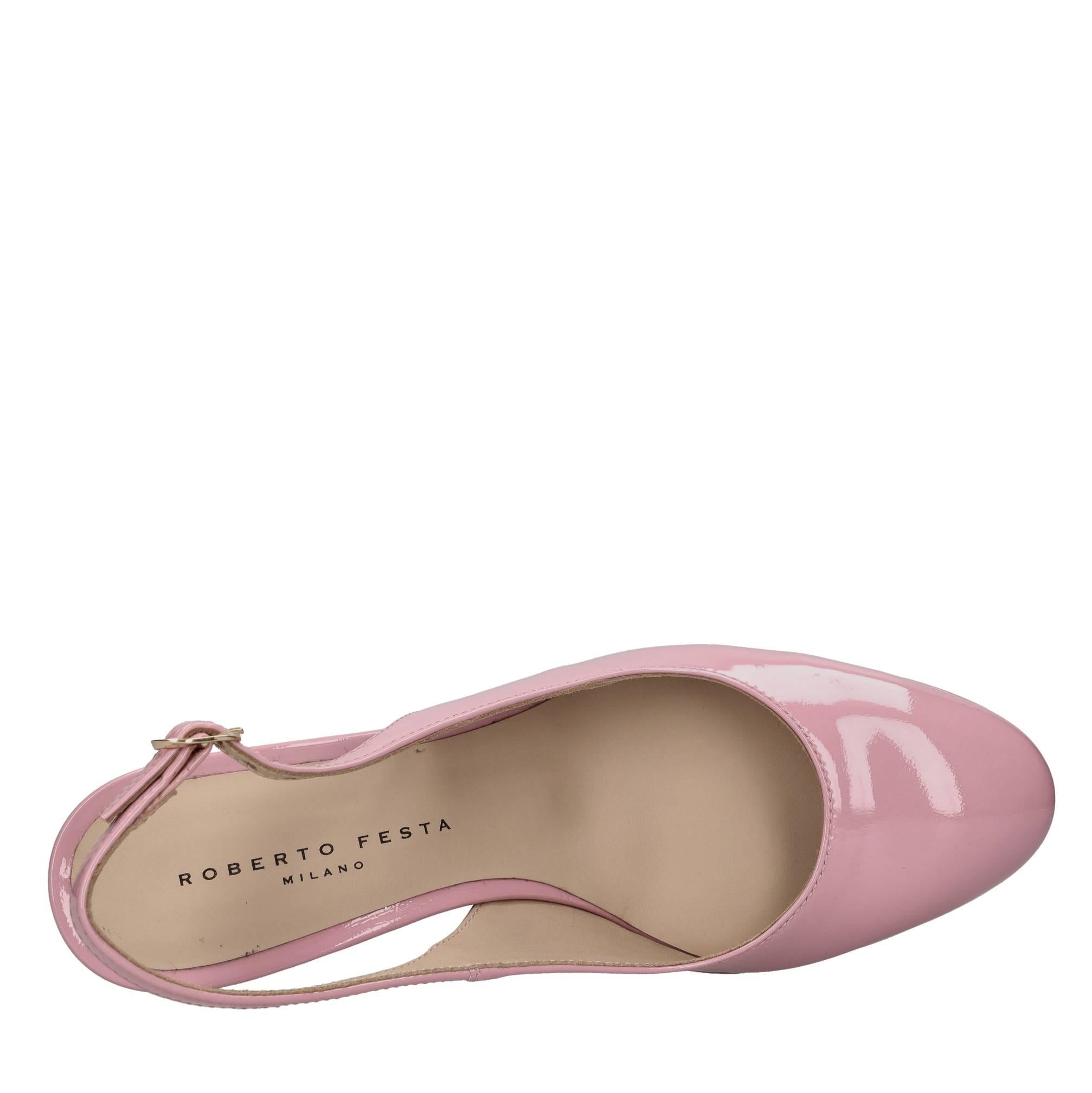 Décolleté slingback in pelle 