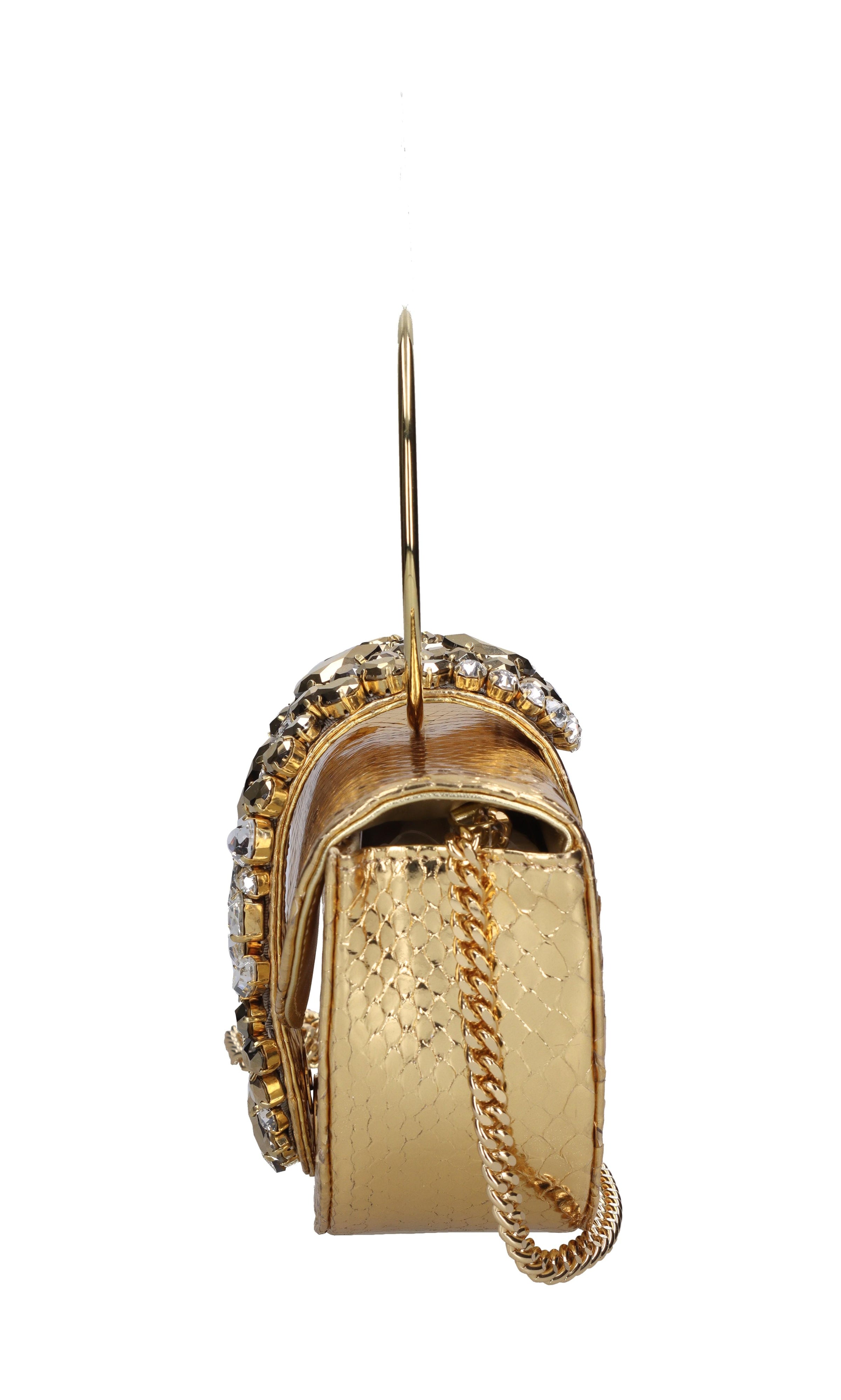 Borsa mini brigitte python in pelle 