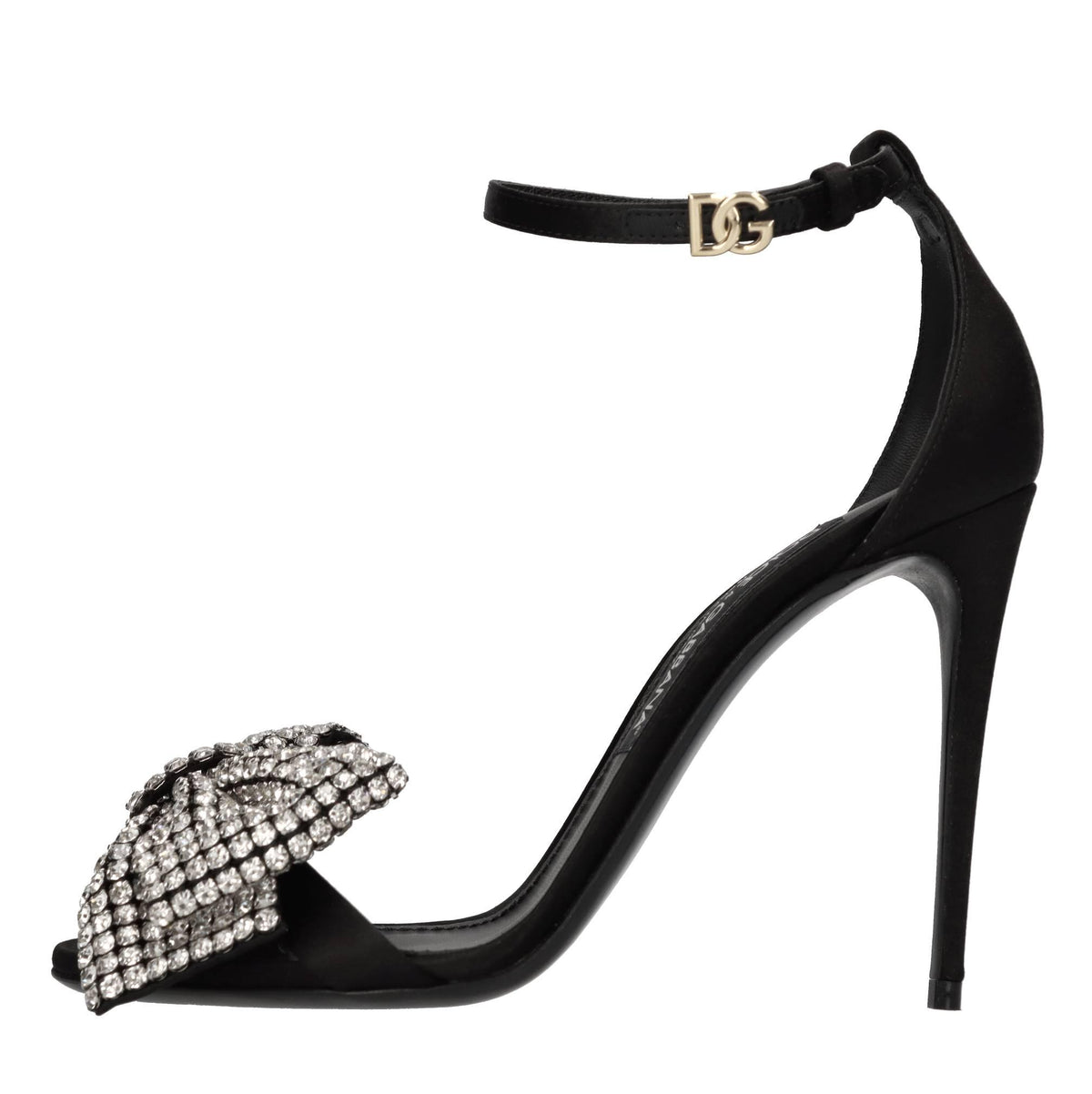 Sandali Keira in raso con fiocco di strass 