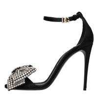 Sandali Keira in raso con fiocco di strass 