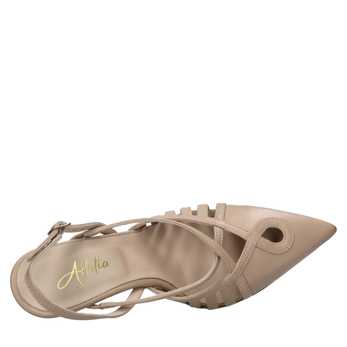 Décolleté slingback in pelle 