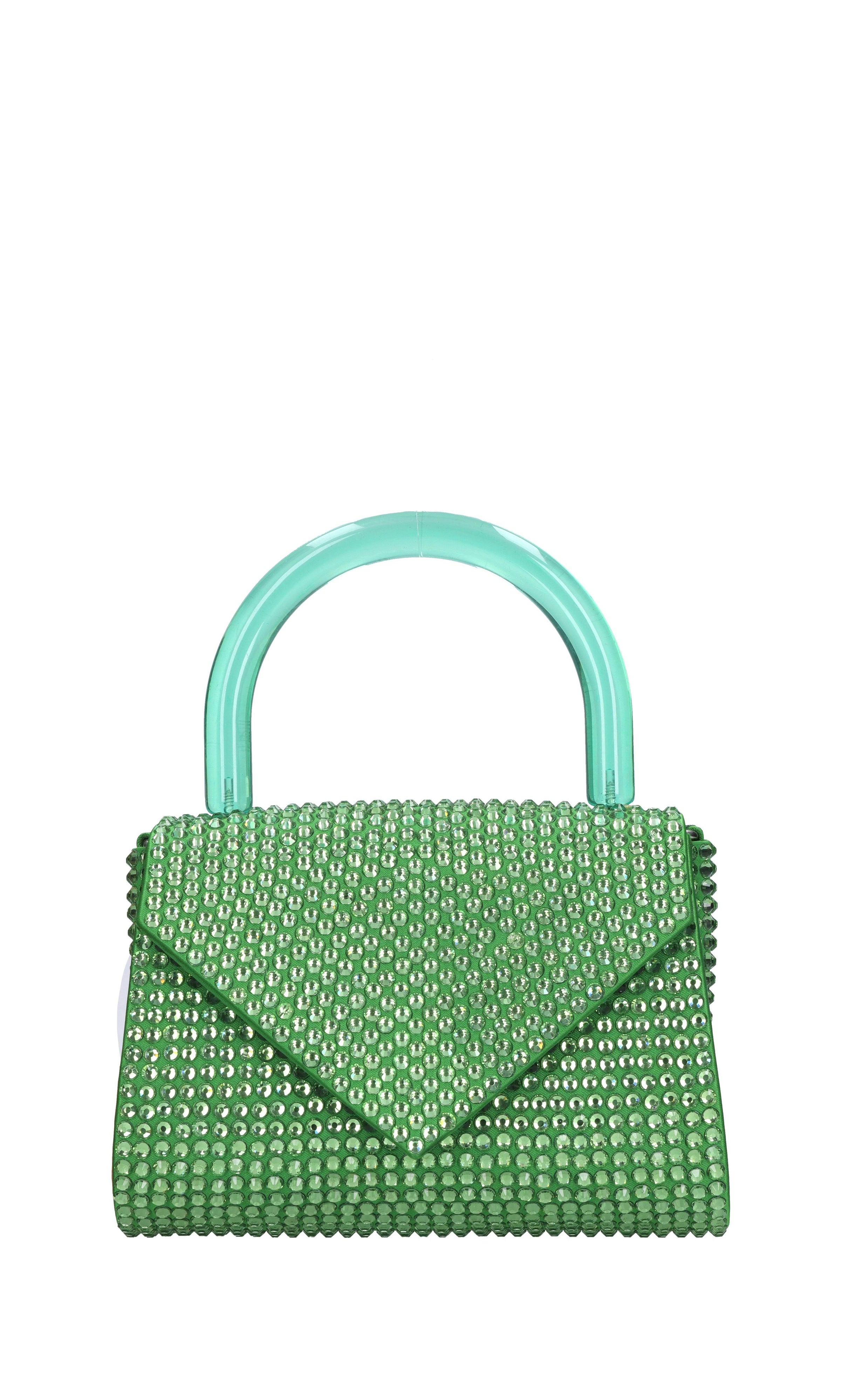 Borsa mini Cookie in raso e strass 