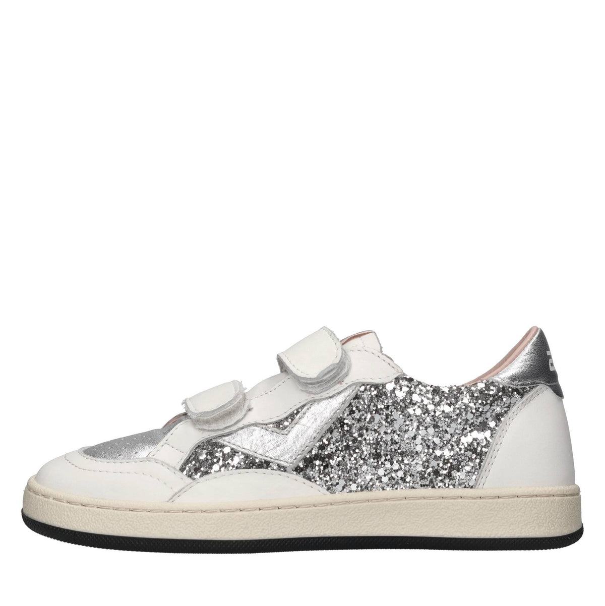 Sneakers in pelle e glitter 