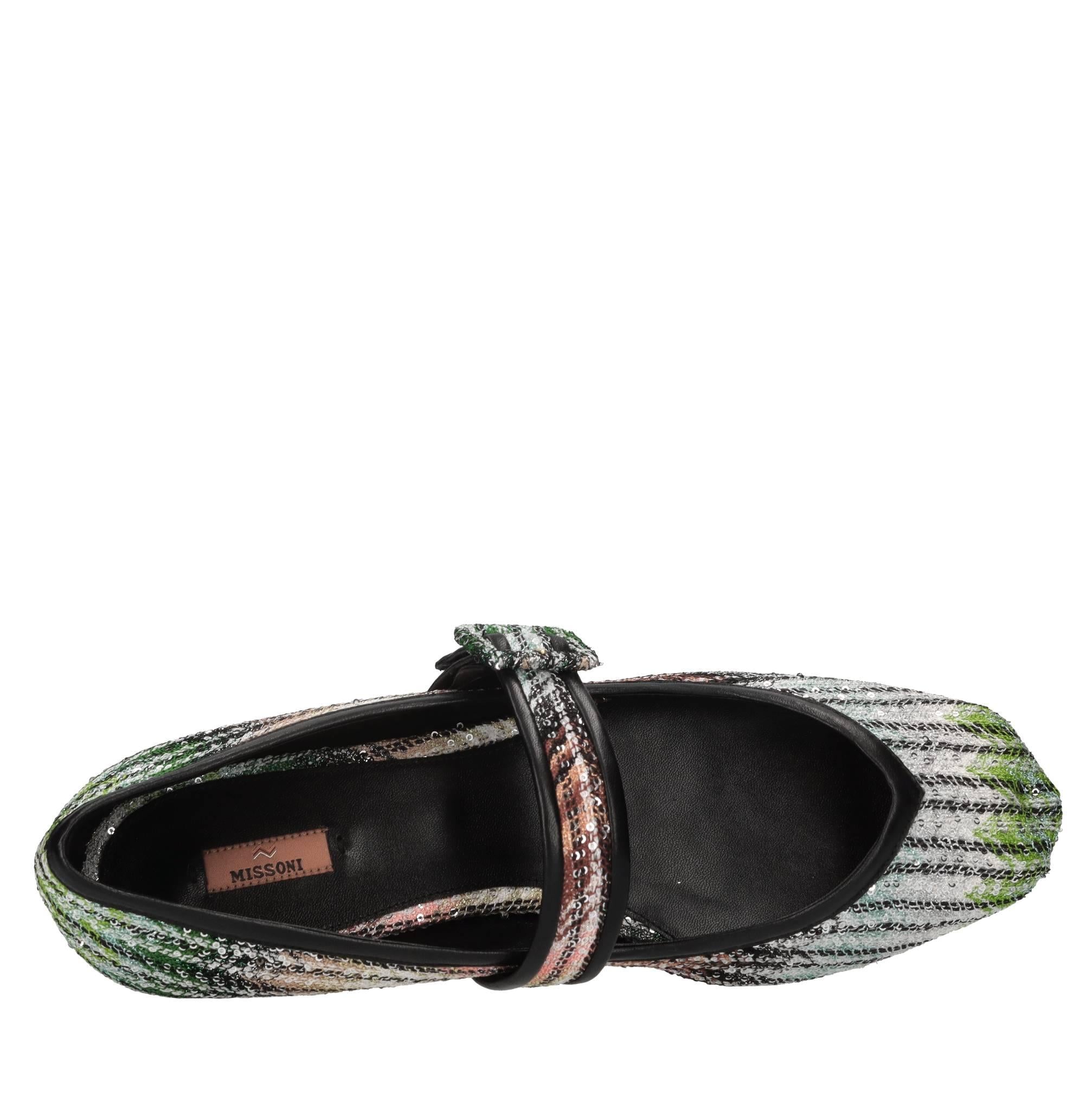 Ballerine Jean in tessuto e paillettes 