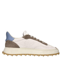 Sneakers in pelle e tessuto 