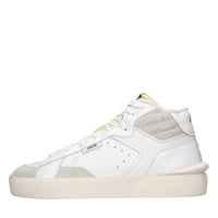 Sneakers in pelle e tessuto 