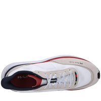 Sneakers in pelle e tessuto 