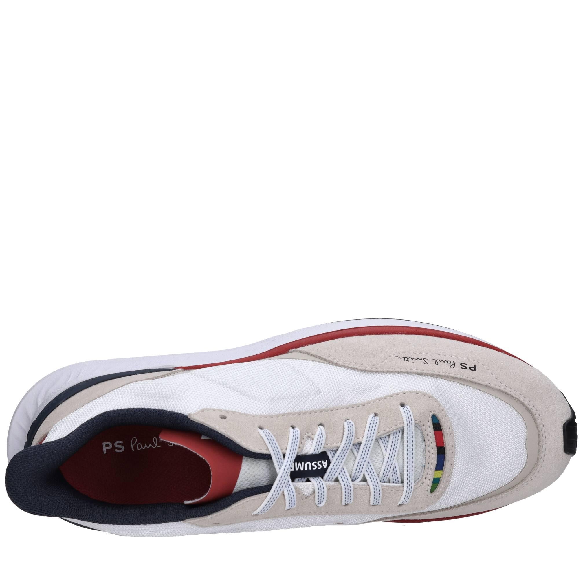 Sneakers in pelle e tessuto 