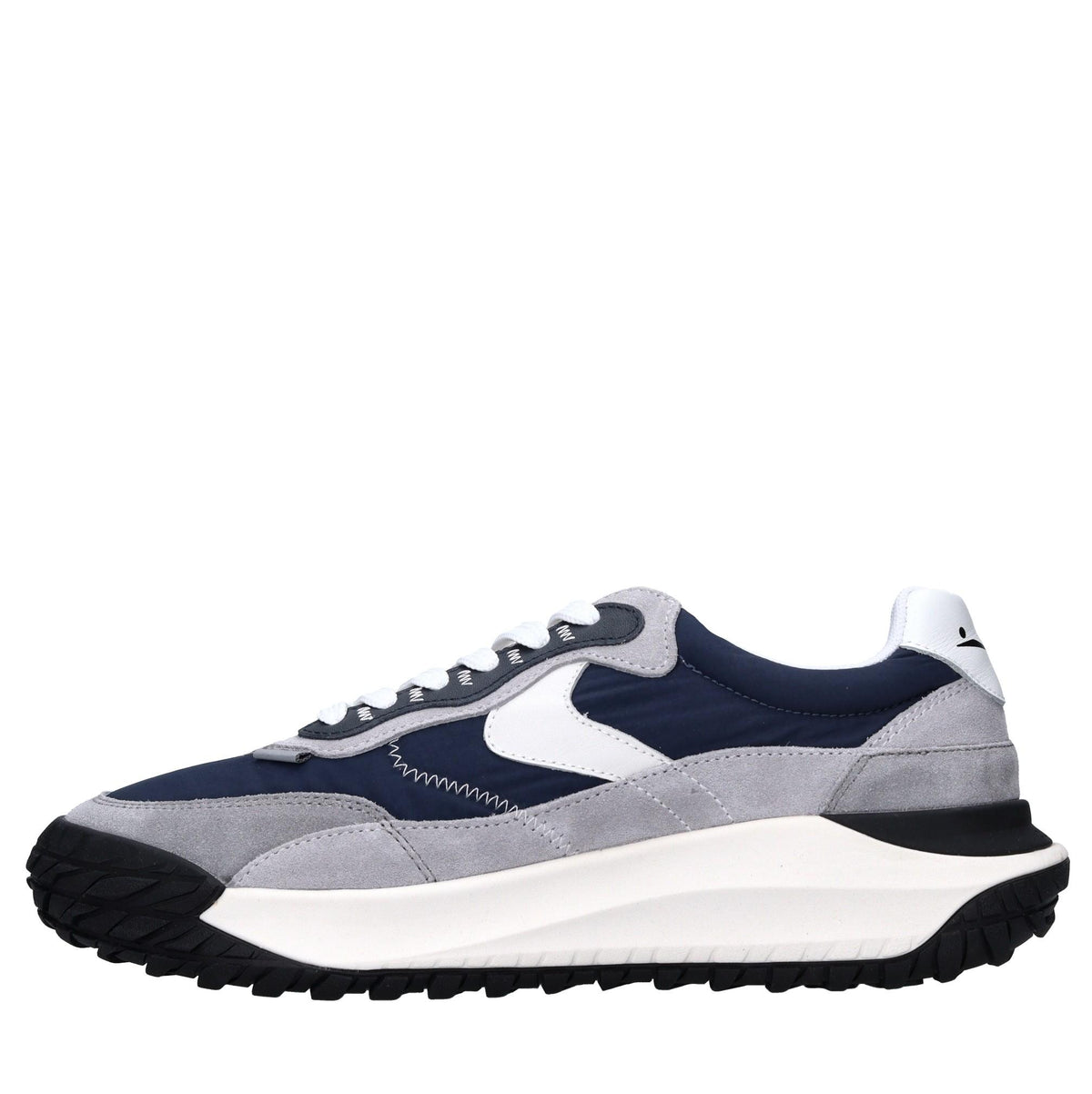Sneakers in pelle e tessuto 