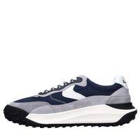 Sneakers in pelle e tessuto 