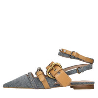 Ballerine slingback in denim ed ecopelle 