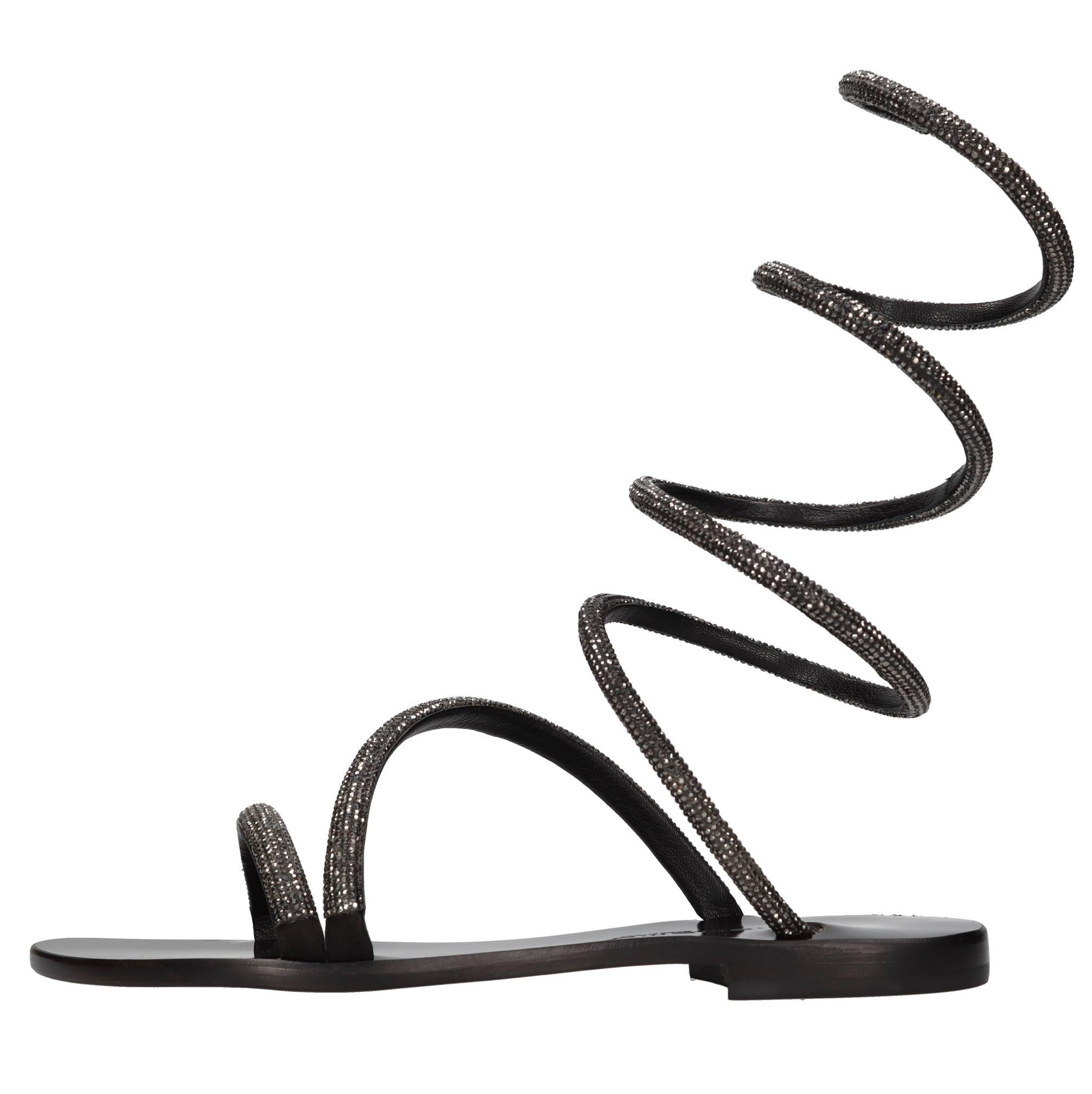 Sandali flat in pelle 