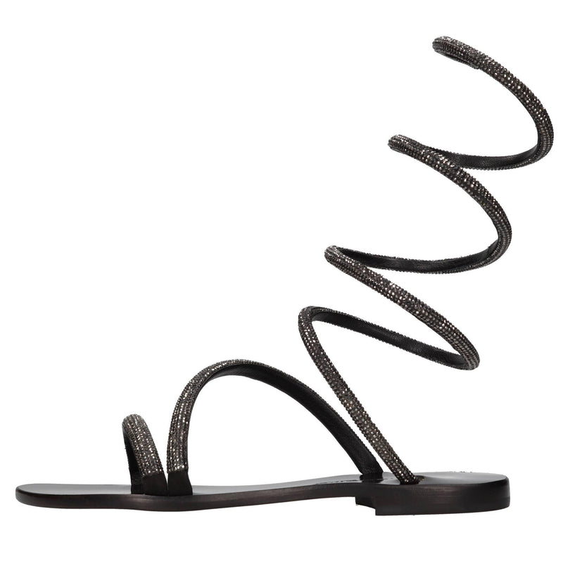 Sandali flat in pelle 