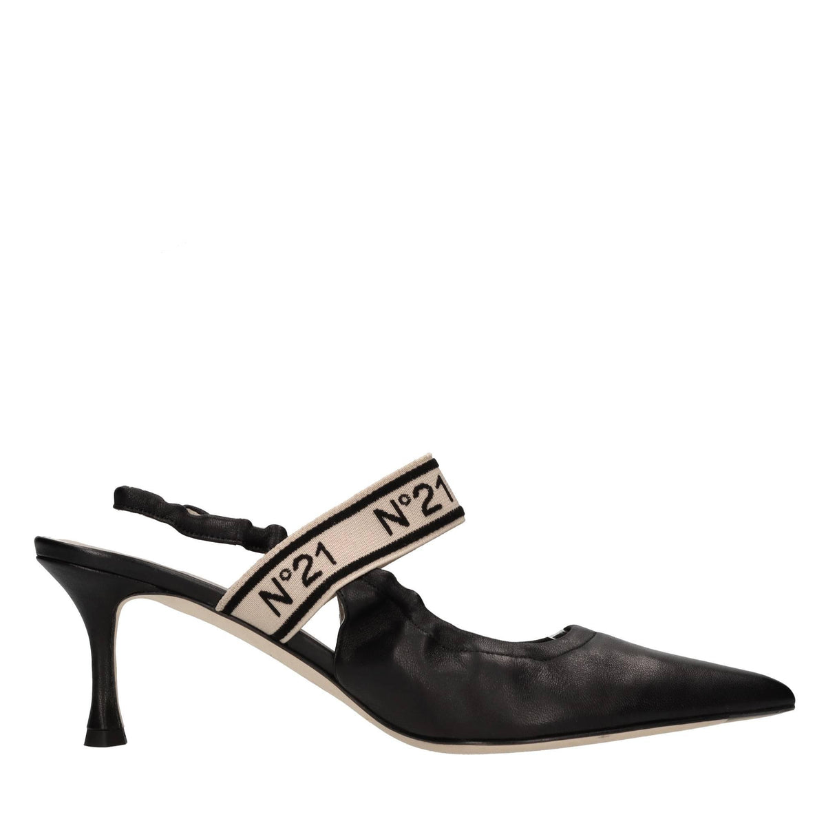 Décolleté slingback in pelle 