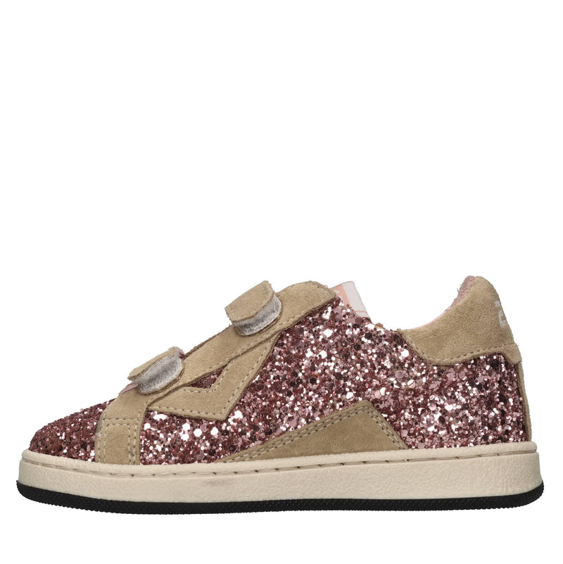 Sneakers in camoscio e glitter 