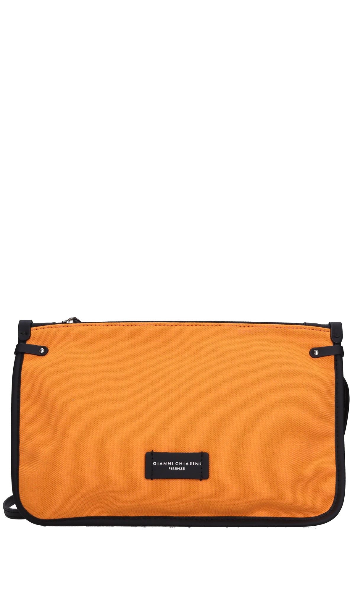 Borsa in pelle e tessuto 
