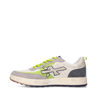 Sneakers in pelle scamosciata, tessuto e inserti in pelle 