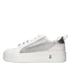 PATRIZIA PEPE Leather and fabric sneakers