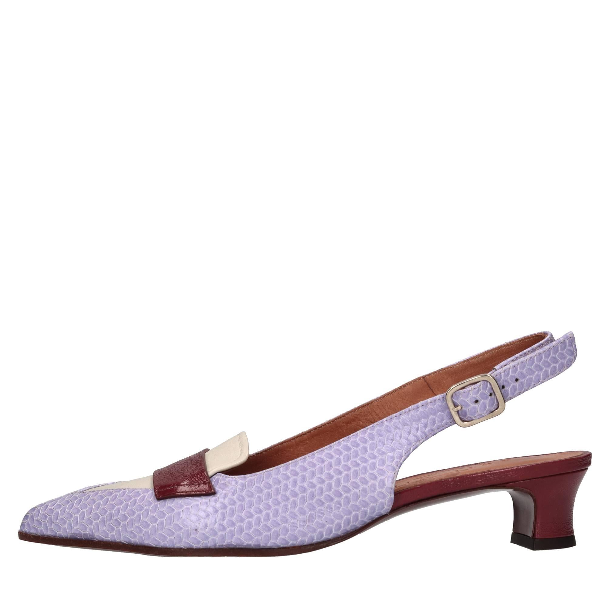Décolleté slingback in pelle 