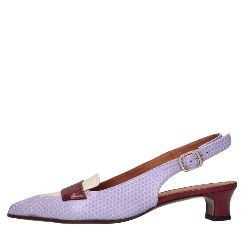 Décolleté slingback in pelle 