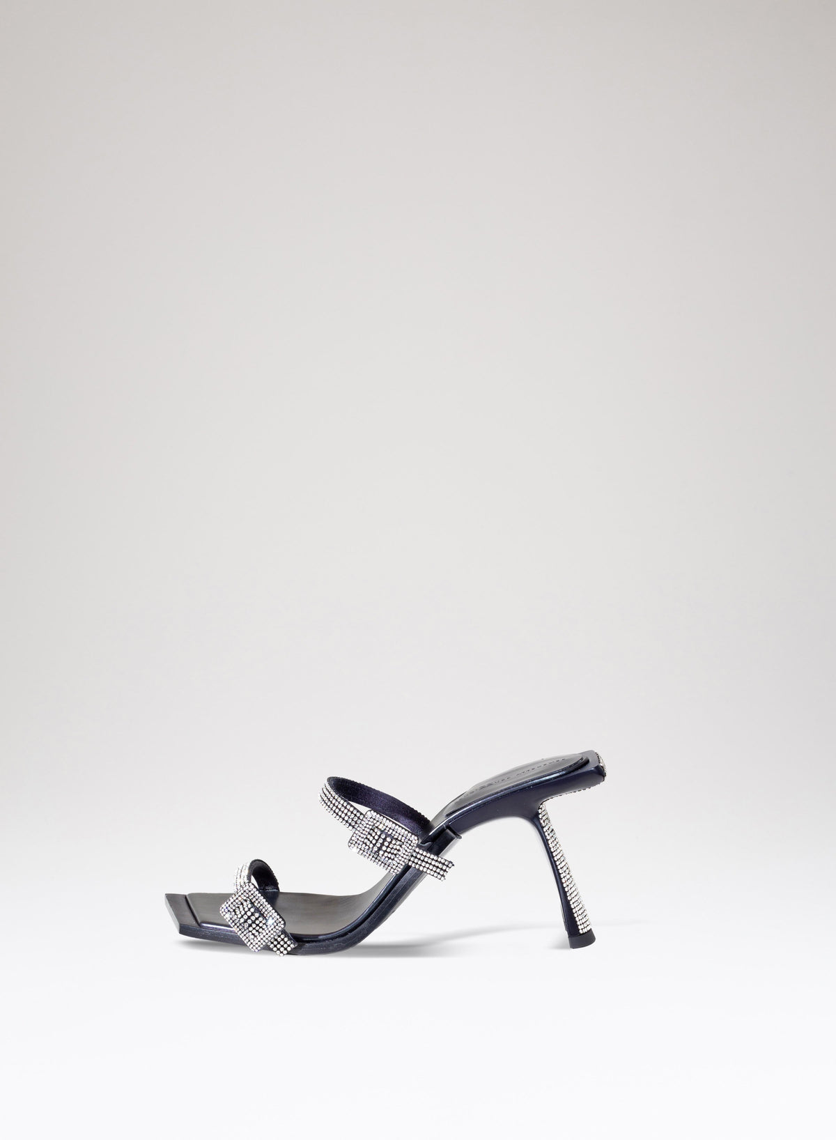 Mules Ewa in pelle tessuto e strass 