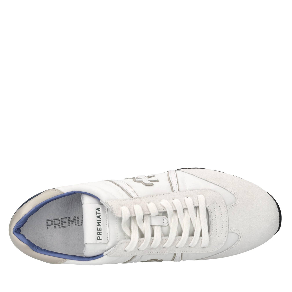 Sneakers in pelle e tessuto 