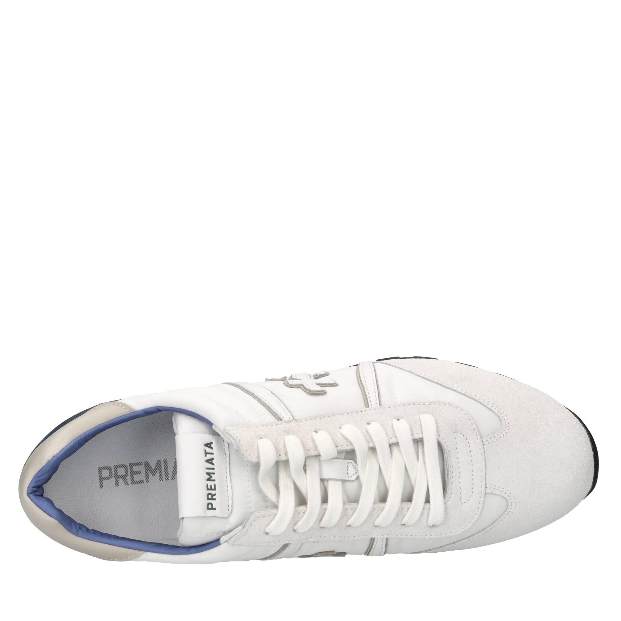 Sneakers in pelle e tessuto 