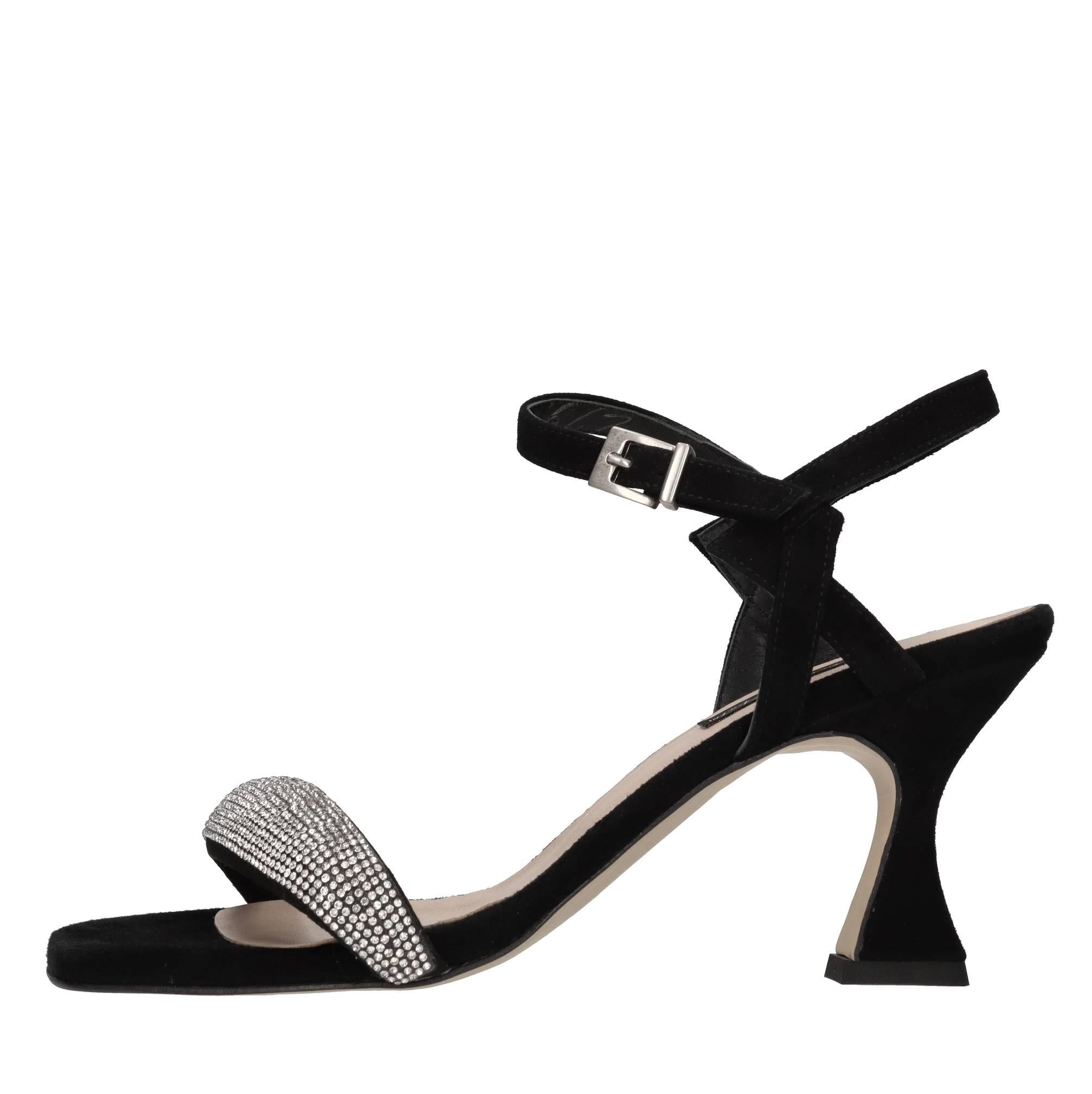 Sandali in camoscio e strass 