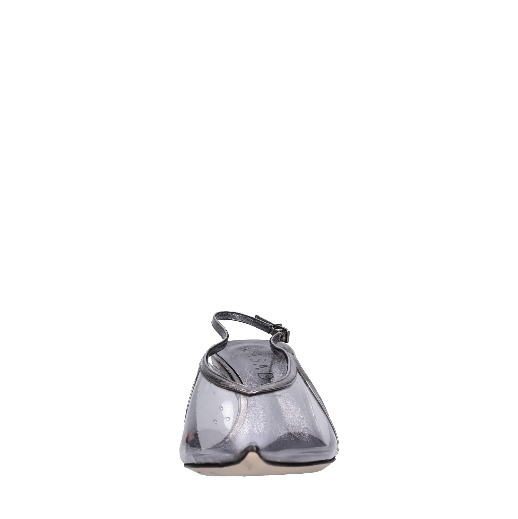 Décolleté slingback in plexi e pelle 