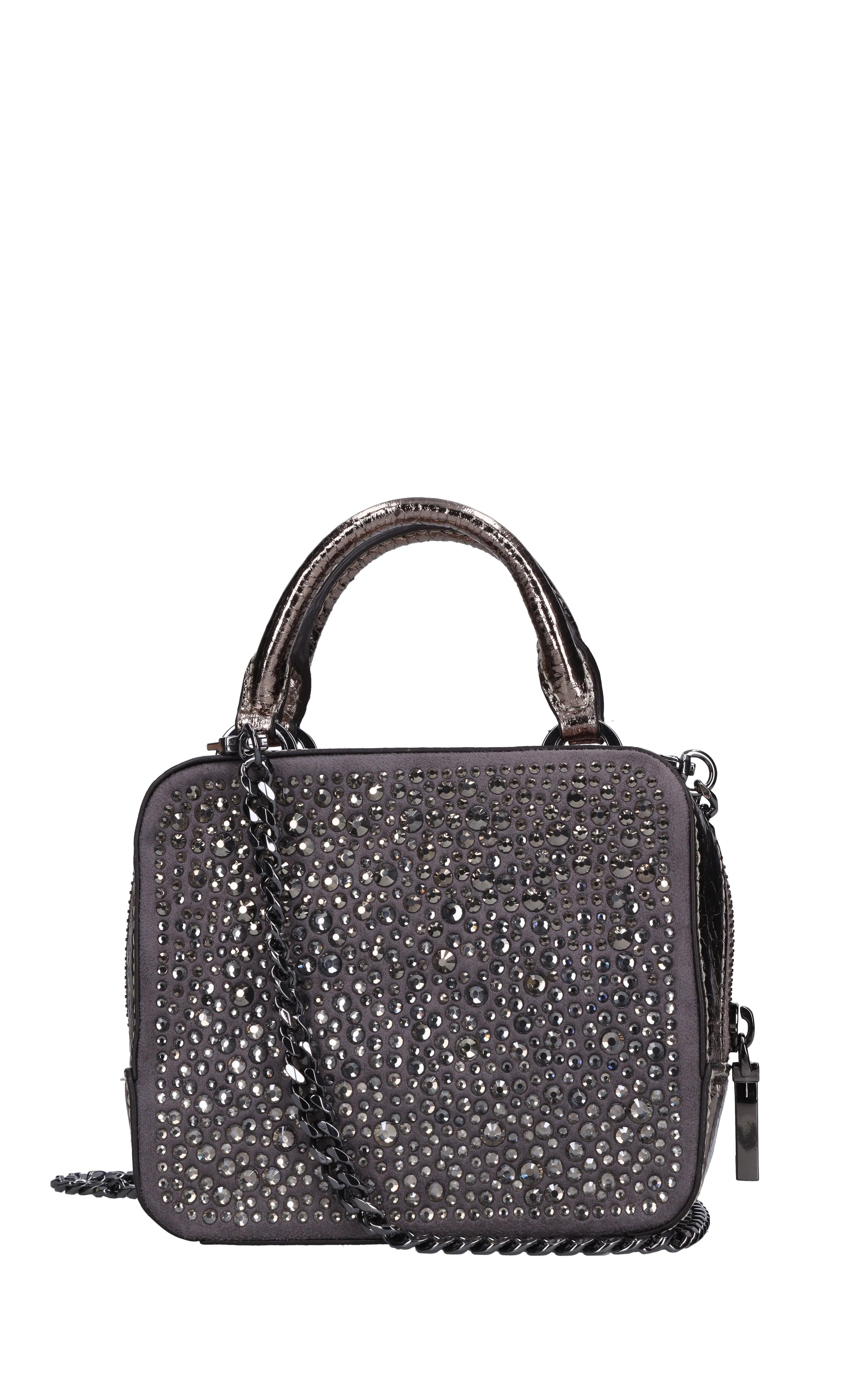 Borsa mini in ecopelle e strass 