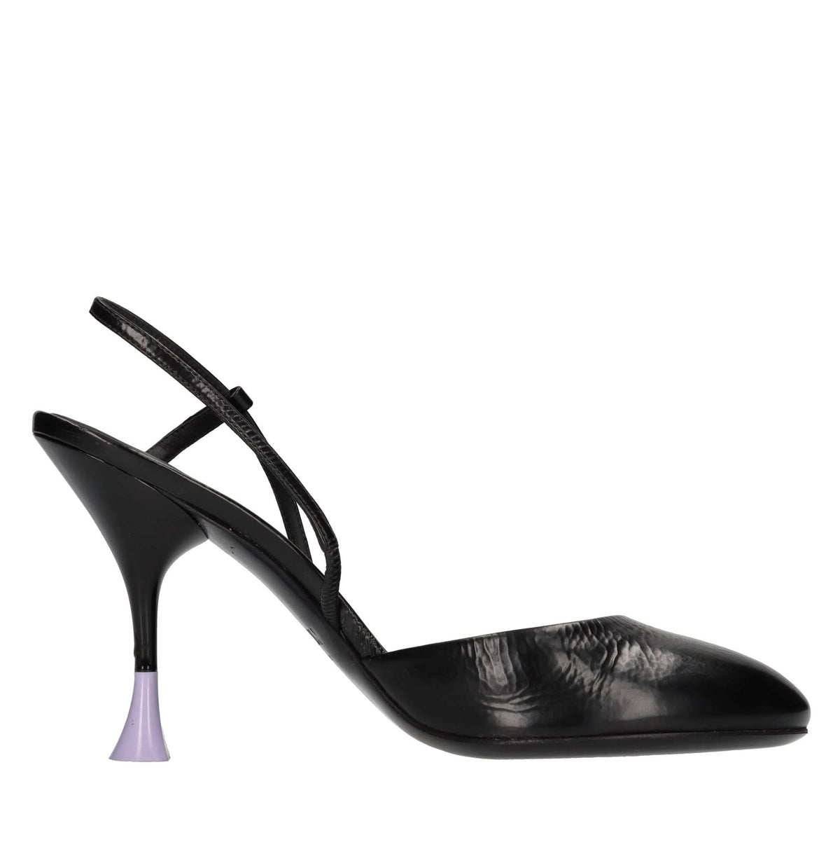 Décolleté slingback in pelle 