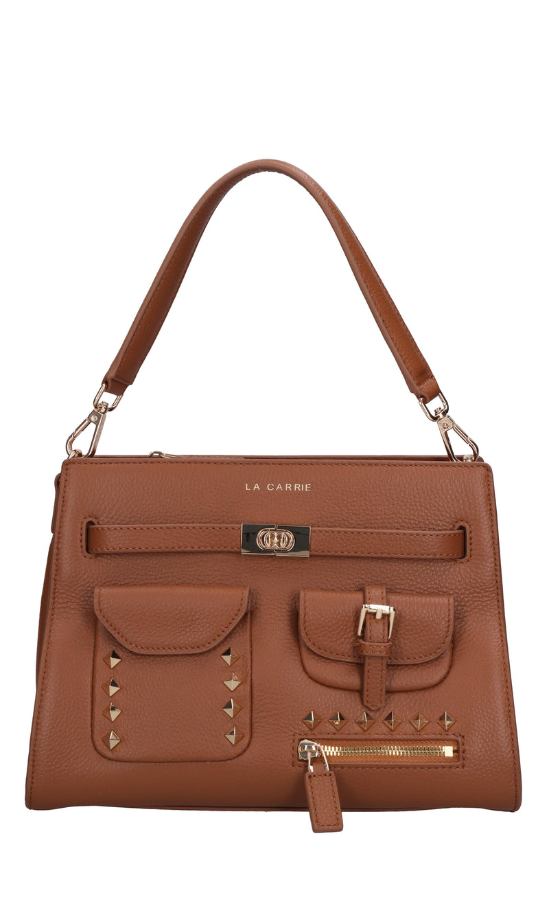 Borsa ROCK POKET MED. in pelle e borchie 