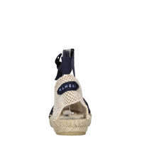 Flat espadrillas in rafia e tessuto 
