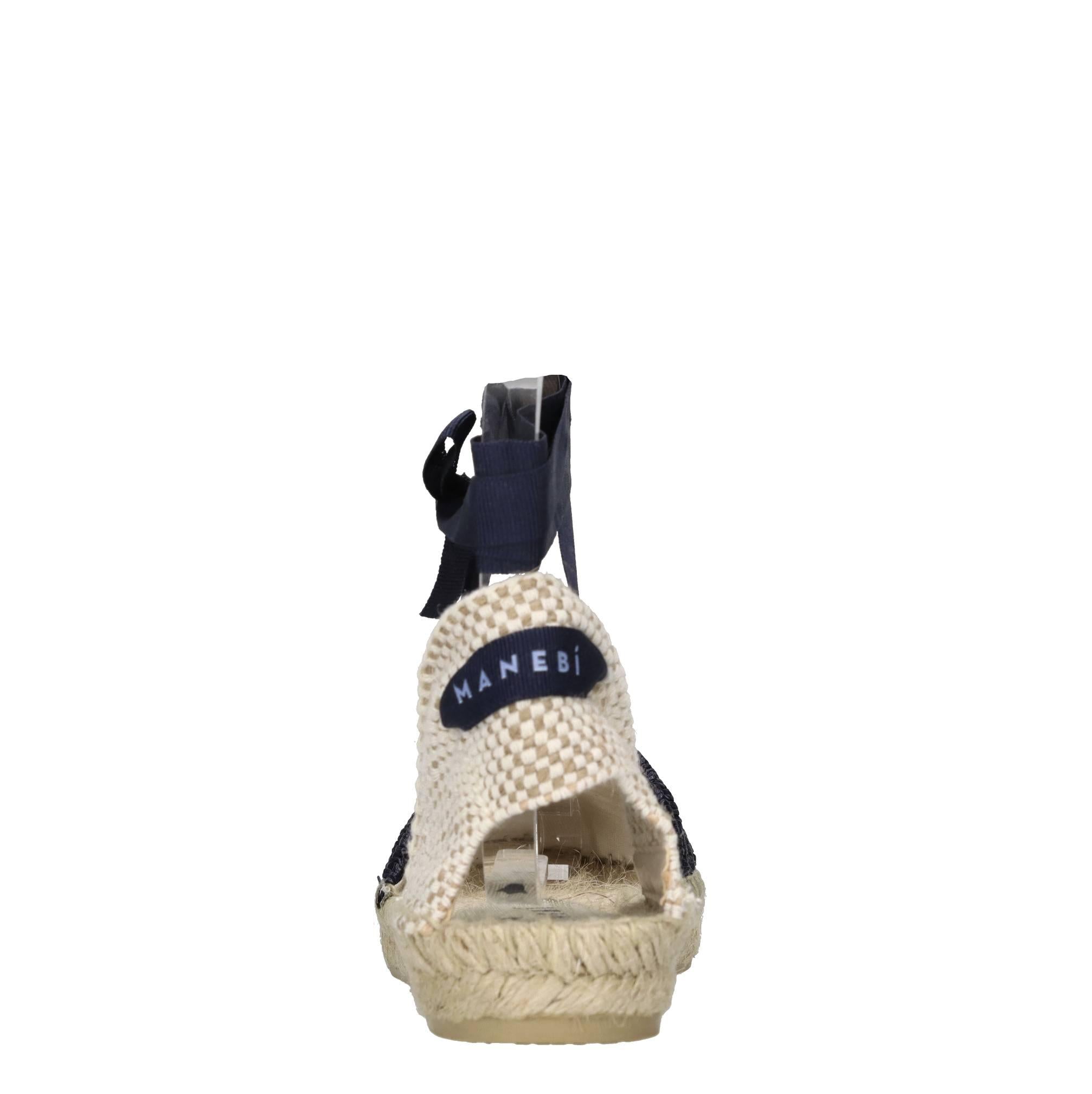 Flat espadrillas in rafia e tessuto 